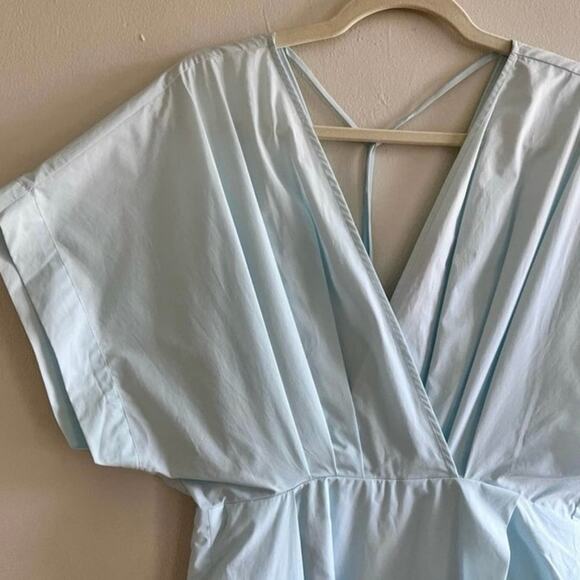Rachel Comey Dress Arco Spa Blue Crossover V-Neck Dolman Mini  Size 4 - Picture 3 of 8